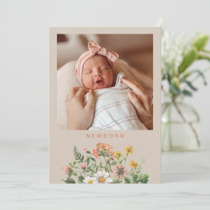 Wilde bloem Eerste jaar Banner Vlag Wilde bloem Kaart