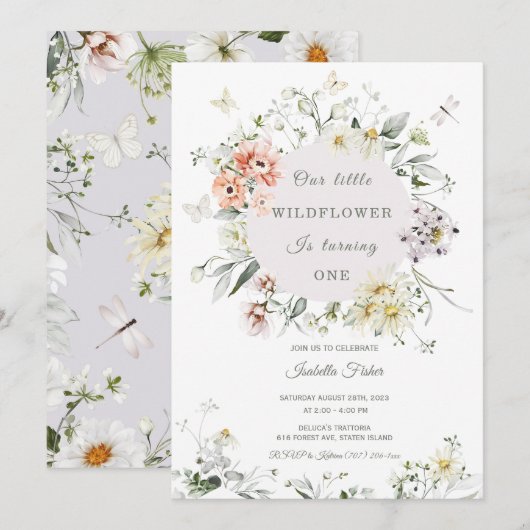 Wilde bloem Eerste uitnodiging van het meisje van  (Voorkant / Achterkant)