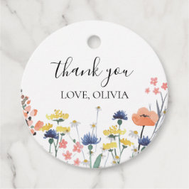 Wilde bloem Eerste verjaardag Dank je Bedankjes Labels