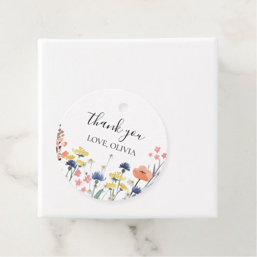 Wilde bloem Eerste verjaardag Dank je Bedankjes Labels (In situ)