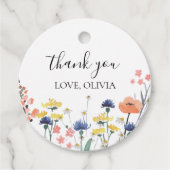 Wilde bloem Eerste verjaardag Dank je Bedankjes Labels (Voorkant)