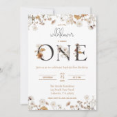 Wilde bloem Eerste verjaardag Kaart (Voorkant)