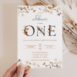 Wilde bloem Eerste verjaardag Kaart