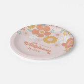 Wilde bloem Eerste verjaardag Papieren Bordje (Gekanteld)