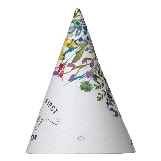 Wilde bloem Eerste verjaardag Pet Feesthoedjes (Rechts)