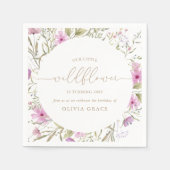 Wilde bloem | Eerste verjaardag Servet (Voorkant)