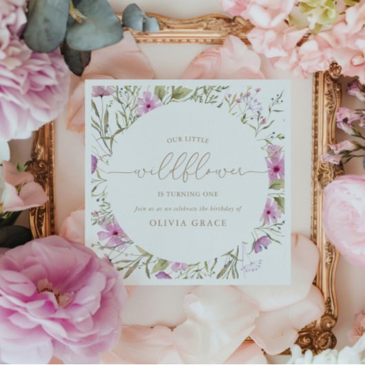 Wilde bloem | Eerste verjaardag Servet