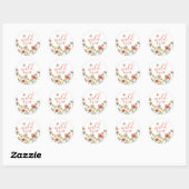 Wilde bloem eerste verjaardagsfeestje ronde sticker (Vel)