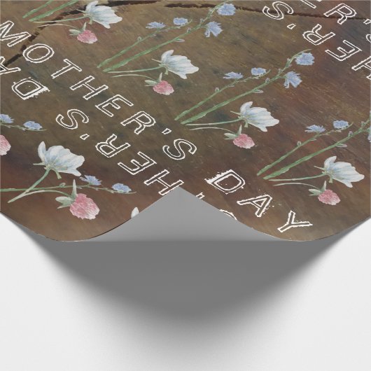 Wilde bloem eikenhout Moederdag Cadeaupapier (Hoek)