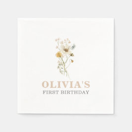 Wilde bloem Elegant boho garden First Birthday Servet