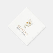 Wilde bloem Elegant boho garden First Birthday Servet (Hoek)