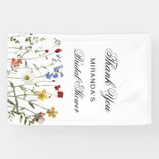 Wilde bloem Elegant Dank je Bruidsmeisjesfeestje Spandoek