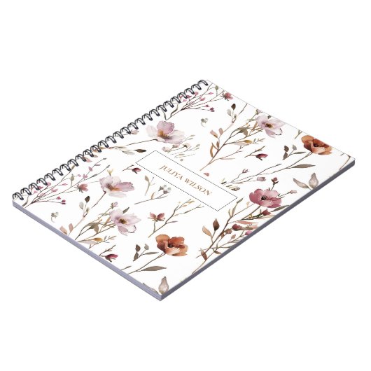 Wilde bloem elegant notitieboek (Linkerzijde)