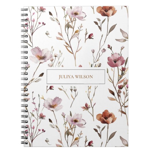 Wilde bloem elegant notitieboek (Voorkant)