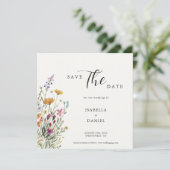 Wilde Bloem Elegante Chique Trouw Save The Date (Staand voorkant)