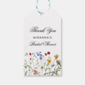 Wilde bloem Elegante Dankjewel Bruidsfeest Cadeaulabel (Voorkant)