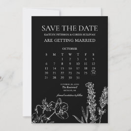 Wilde bloem Elegante Gotische Kalender Save The Da Kaart