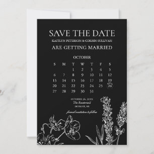 Wilde bloem Elegante Gotische Kalender Save The Da Kaart