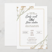 Wilde bloem Elegante Groen Eucalyptus Uitnodiging (Voorkant / Achterkant)