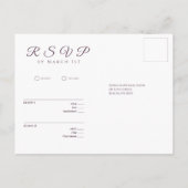 Wilde Bloem Elegantie-RSVP-Bruiloft- Briefkaart (Achterkant)