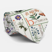 Wilde bloem Embroiderige stijlalfabet Stropdas (Opgerold)