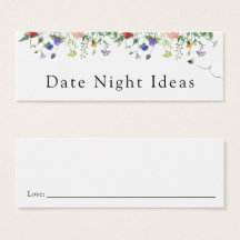 Wilde bloem en Bee Date Night Idea Kaart