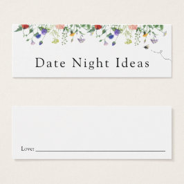 Wilde bloem en Bee Date Night Idea Kaart