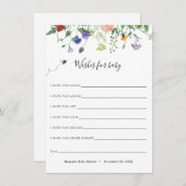 Wilde bloem en bijengewas voor de Kaart van Baby (Voorkant / Achterkant)