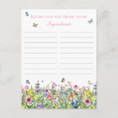 Wilde bloem en botervliegen Ontvangen voor de brid Briefkaart (Voorkant)