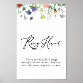 Wilde bloem en Buzzende bijen Ring Hunt Sign Poster (Voorkant)