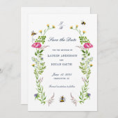 Wilde bloem en de bruiloft van bijen Bewaar de dat Kaart (Voorkant / Achterkant)