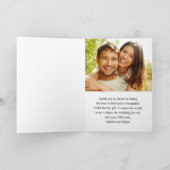 Wilde bloem en Foto-Vrijgezellenfeest Bedankkaart (Binnen)