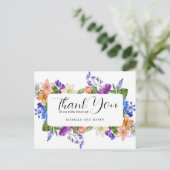 Wilde bloem en Foto Vrijgezellenfeest Hartelijk da Briefkaart (Staand voorkant)