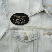 Wilde bloem en honingbij Imker-tag op zwart Naamplaatje (In situ)