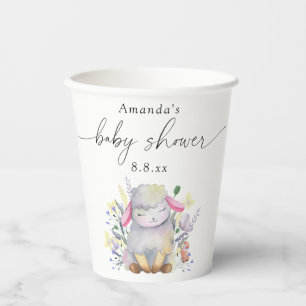 Wilde bloem en lam - Baby shower Papieren Bekers