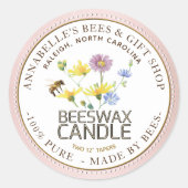 Wilde bloem en Roos goudrand op het etiket van bij (Voorkant)