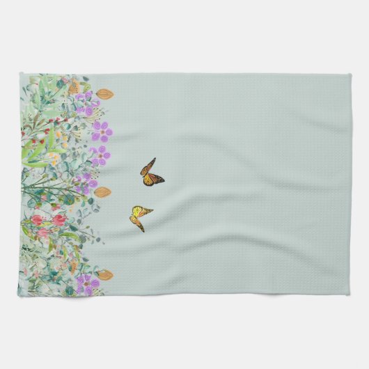 Wilde bloem en vlinderbloemigen theedoek (Horizontaal)