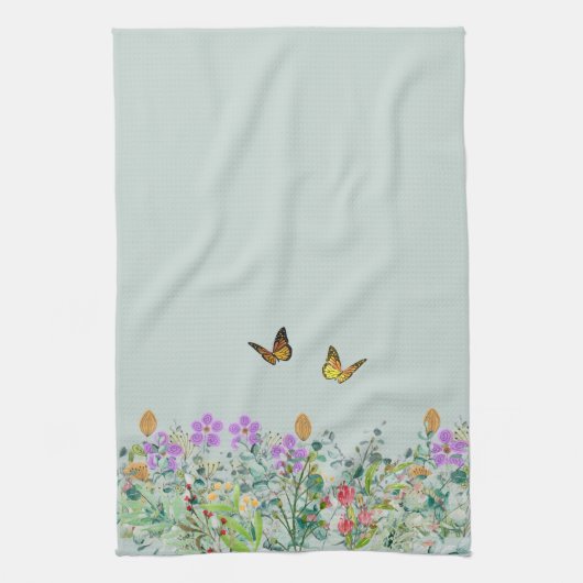 Wilde bloem en vlinderbloemigen theedoek (Verticaal)