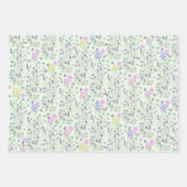 Wilde bloem en vlinders bloementuin roze inpakpapier vel (Voorkant 2)