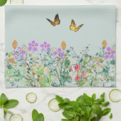 Wilde bloem en vlinders Bloemstuk  Theedoek (Gevouwen)