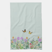 Wilde bloem en vlinders Bloemstuk  Theedoek (Verticaal)