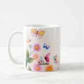 Wilde bloem en vlinders koffiemok vintage (Links)