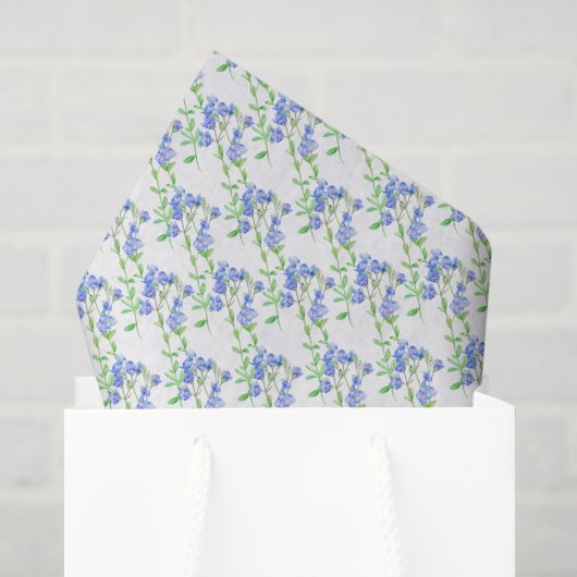 Wilde bloem ereprijs blauwe groene witte tissue pa tissuepapier (Cadeauzakje)