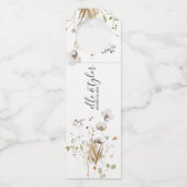 Wilde bloem Etiket Fles Hanger Label (Voorkant)