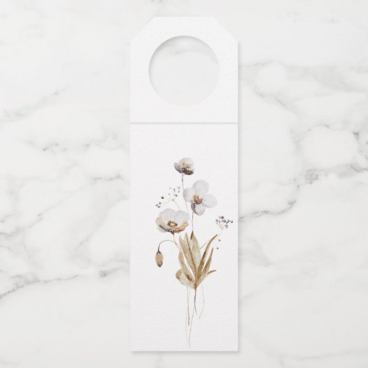 Wilde bloem Etiket Fles Hanger Label (Achterkant)