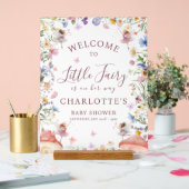 Wilde Bloem Feeëntuin Baby Shower Print - Hout Acryl Bord (Huwelijk)