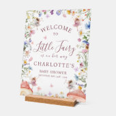 Wilde Bloem Feeëntuin Baby Shower Print - Hout Acryl Bord (Hoek)
