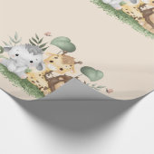 Wilde Bloem Feest Dieren Safari Cadeaupapier (Hoek)