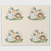 Wilde Bloem Feest Dieren Safari Cadeaupapier (Vlak)