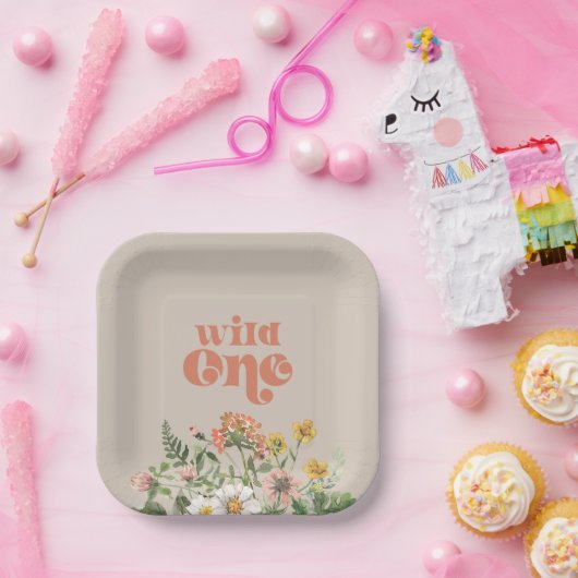 Wilde Bloem Feest Papieren Borden Papieren Bordje (Feest)